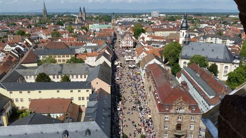 High angle shot of townscape