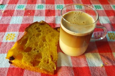 Close-up of breakfast on table