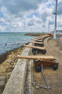 View of sea against cloudy sky