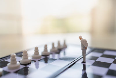 Close-up of chess pieces