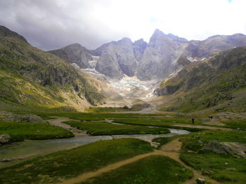 Scenic view of mountains against sky