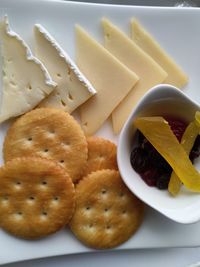 High angle view of dessert in plate