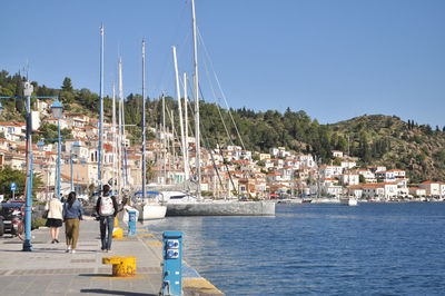 View of boats in calm sea