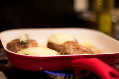 Close-up of meal served in bowl