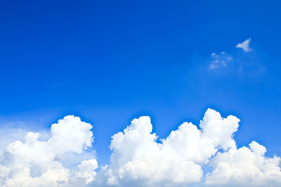 Low angle view of clouds in blue sky