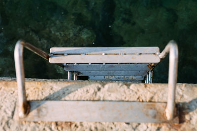 Close-up of bench