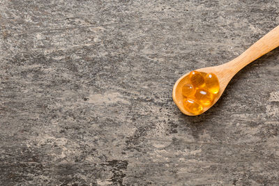 High angle view of spoon on table