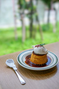 Close-up of cake on table