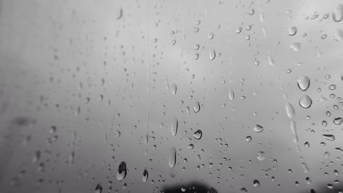 Full frame shot of raindrops on window