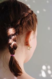 Close-up of woman braided hair