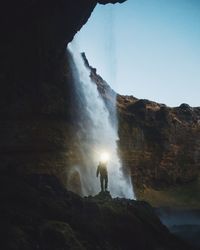 Scenic view of waterfall