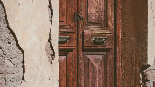 Closed wooden door