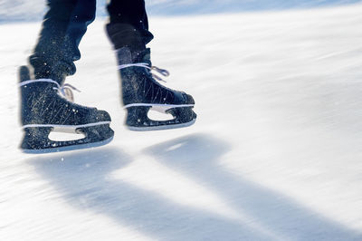 Low section of person skating