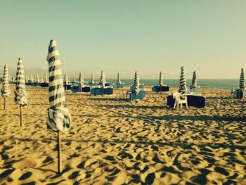 Scenic view of beach against clear sky