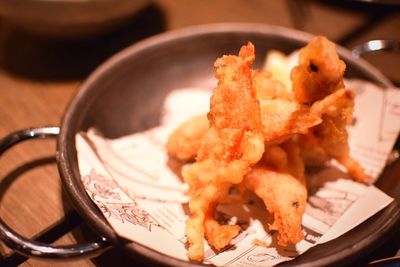 Extreme close up of fried food