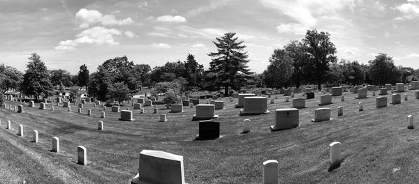 View of cemetery against sky