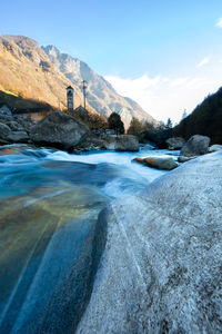 Scenic view of river against sky