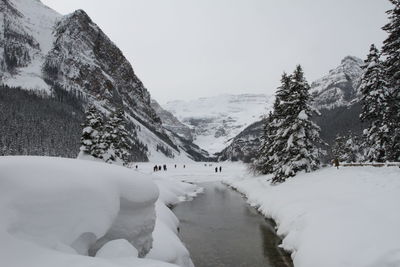 Scenic view of snow covered mountain