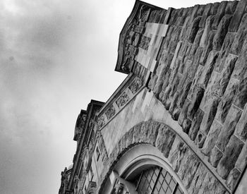Low angle view of old building against sky