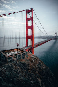 Suspension bridge over sea