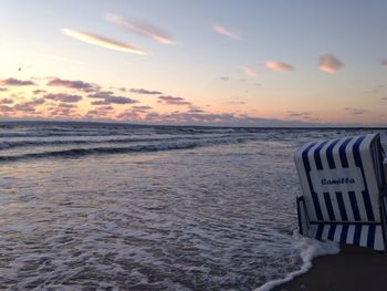 Scenic view of sea at sunset
