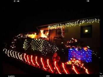 Illuminated lights at night