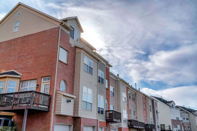 Low angle view of residential buildings against sky