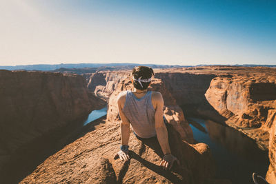 Panoramic view of rock formations on landscape against sky