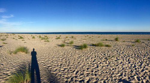 Shadow of people on beach