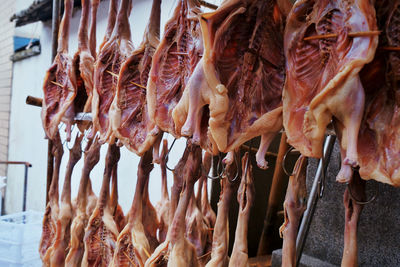 Full frame shot of fish for sale in market