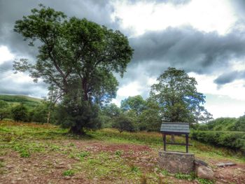 Scenic view of landscape against cloudy sky