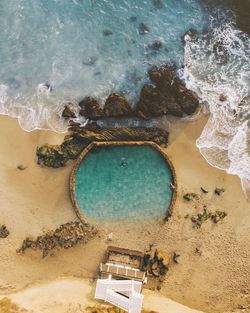 High angle view of beach