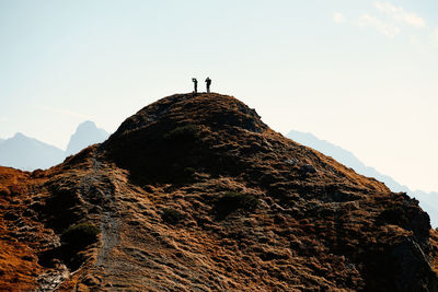 Low angle view of mountain against clear sky