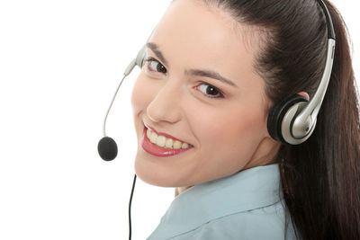 Close-up portrait of a smiling young woman
