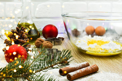 Close-up of food on table