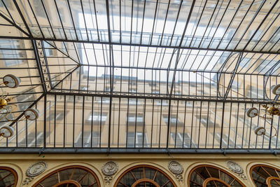 Low angle view of skylight in building