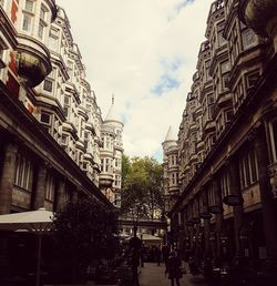 Low angle view of buildings in city