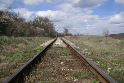 View of railroad tracks against sky