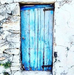 Close-up of blue door