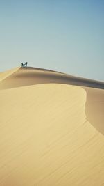 Scenic view of desert against clear sky