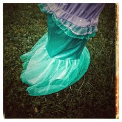 Low section of person on field