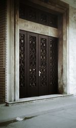 Closed door of old building