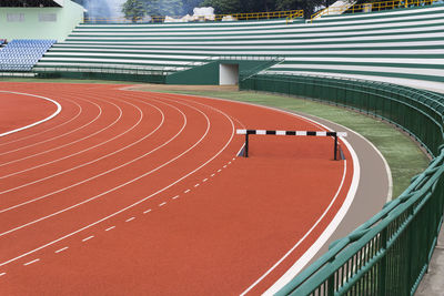 High angle view of basketball court