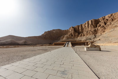 View of hatshepsut's temple. mortuary temple of the pharaoh of the hatshepsut dynasty. 