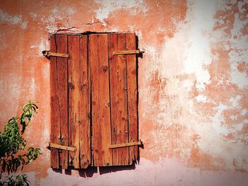 Closed door of old building