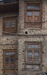 Low angle view of window on building