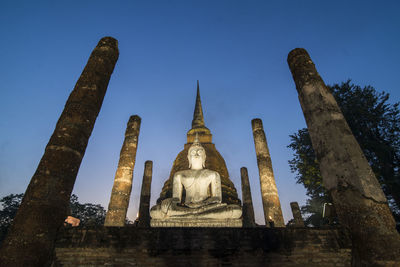 Low angle view of temple against sky