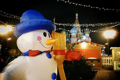 View of illuminated city at night