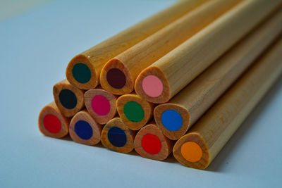 Close-up of multi colored wood