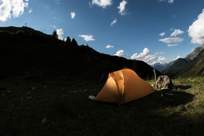 Scenic view of mountains against sky